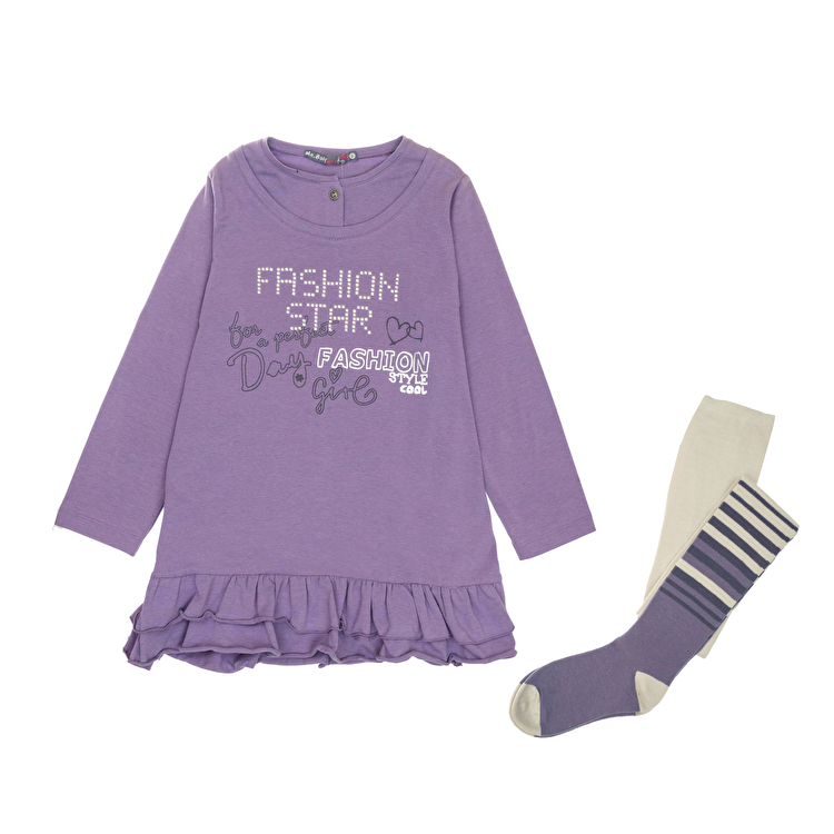 Комплект: Сукня, колготи Losan Mc baby girls (026-8035AD/558) Бузковий