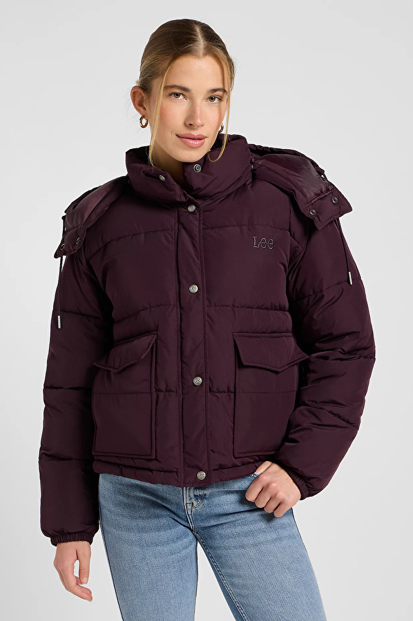 Куртка з утеплювачем LEE SHORT PUFFER WITH HOOD Relaxed Fit (112372631) Фіолетовий