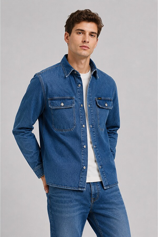 Сорочка-куртка LEE 2 POCKET OVERSHIRT Relaxed Fit (112377758) Блакитний