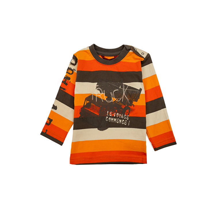 Футболка з довгим рукавом Losan Mc baby boys (027-1018AC/138) Кавовий, помаранчевий