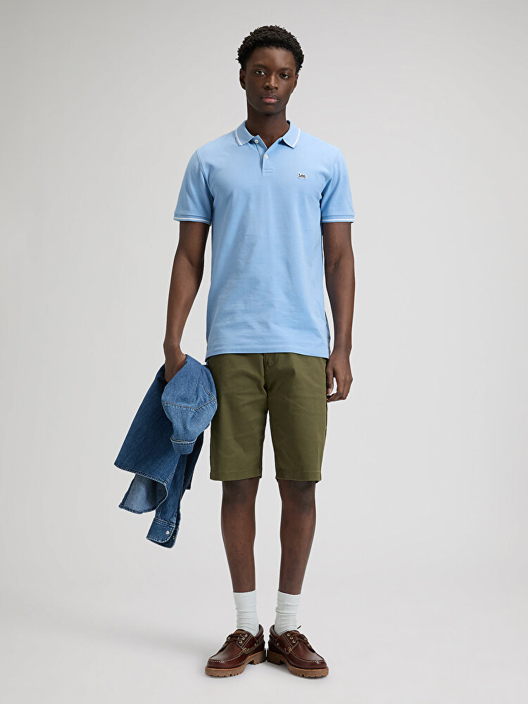 Поло LEE Pique Polo Regular Fit (112376471) Блакитний