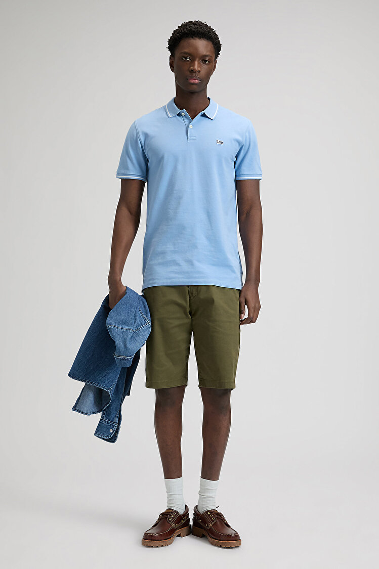 Поло LEE Pique Polo Regular Fit (112376471) Блакитний