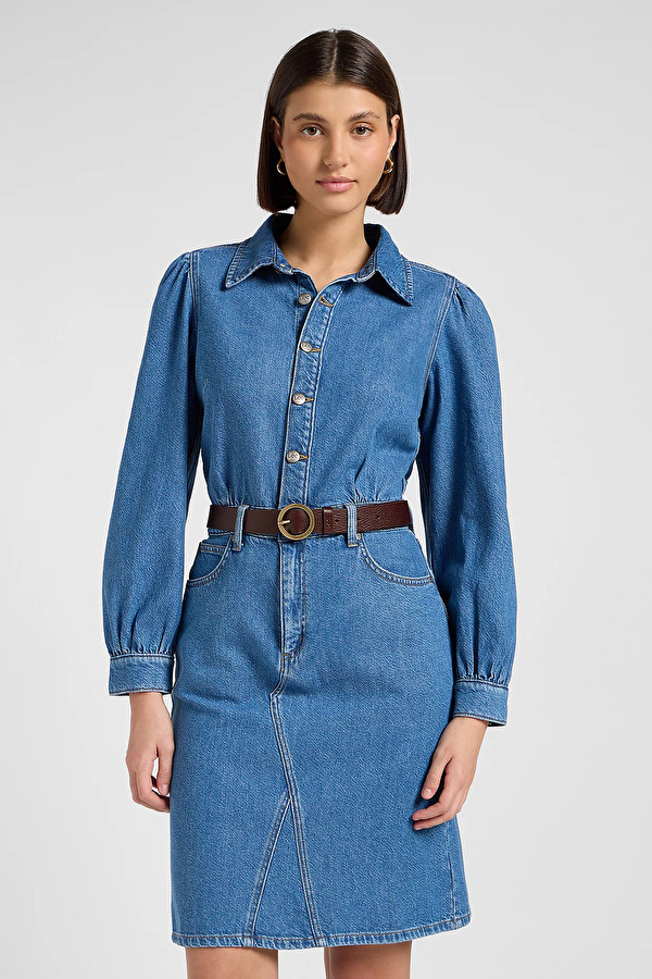 Платье LEE LONG SLEEVE DRESS Regular Fit (112370996) Голубой