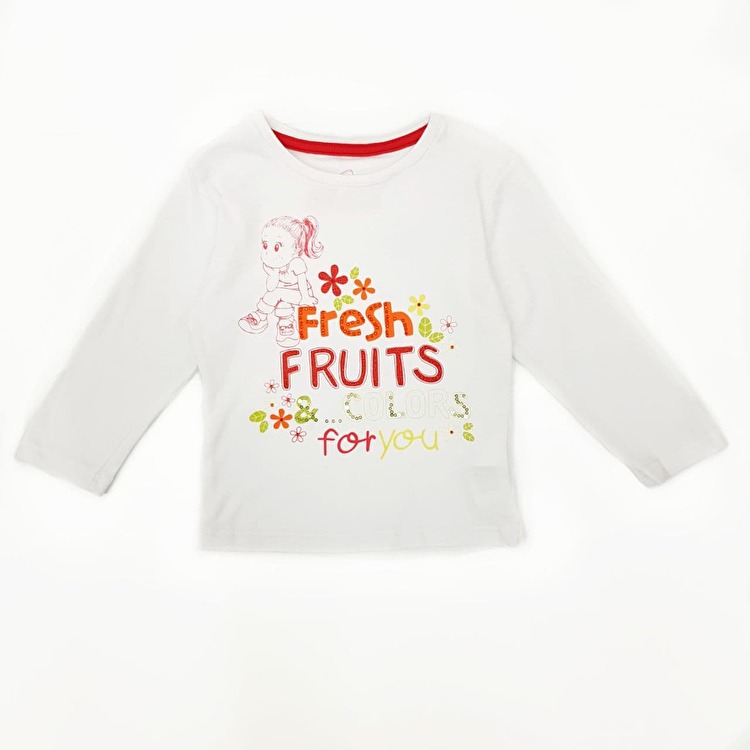 Футболка з довгим рукавом Losan Kids girls (316-1028AD/001) Білий