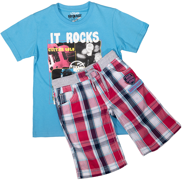 Комплект: Футболка та шорти Losan Kids boys (315-8035AC/187) Темно-бірюзовий