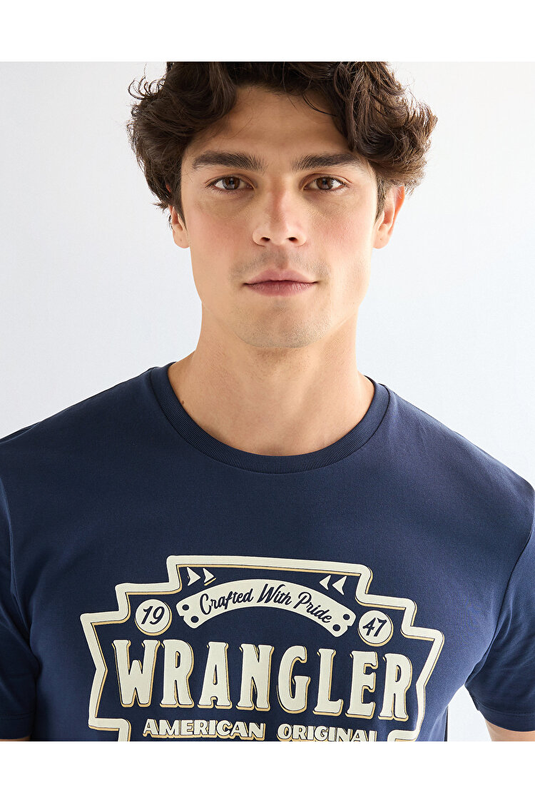 Футболка Wrangler Americana Tee Regular Fit (112378425) Голубой