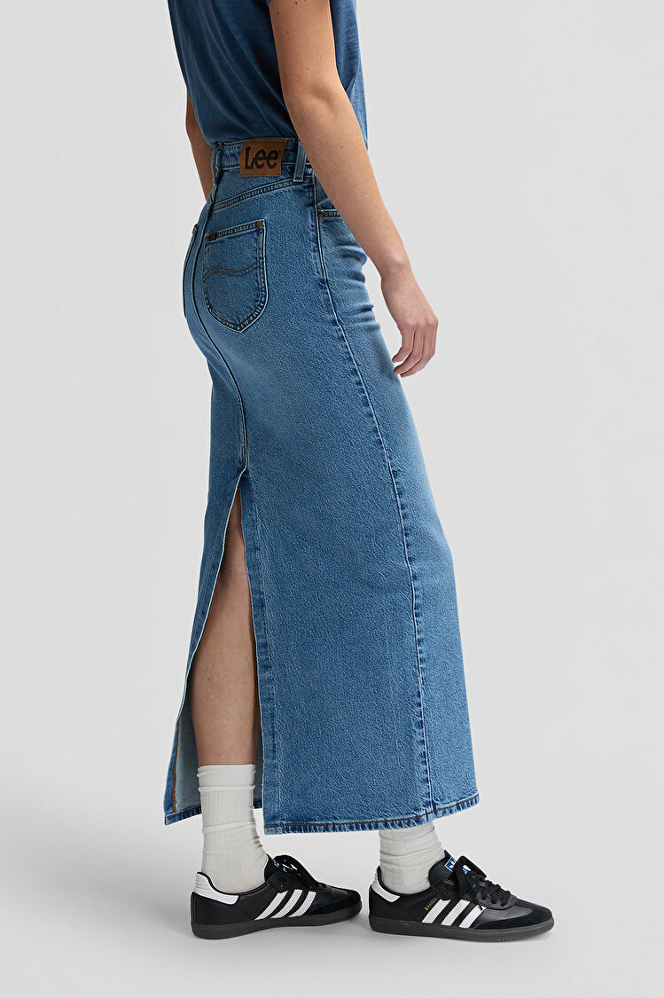 Спідниця LEE Back Slit Maxi skirt Regular Fit (112376721) Блакитний
