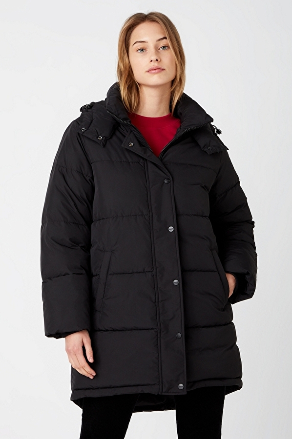 Куртка длинная Wrangler Long Puffer Relaxed Fit (W4S8VJ100) Черный