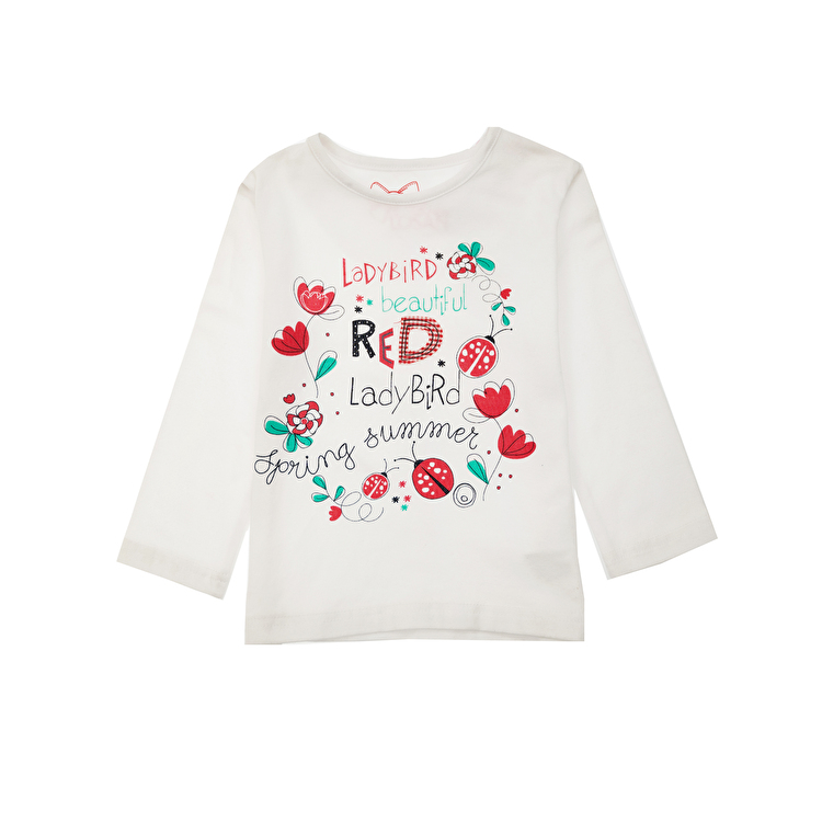 Футболка с длинным рукавом Losan Kids girls (316-1032AD/001) Белый