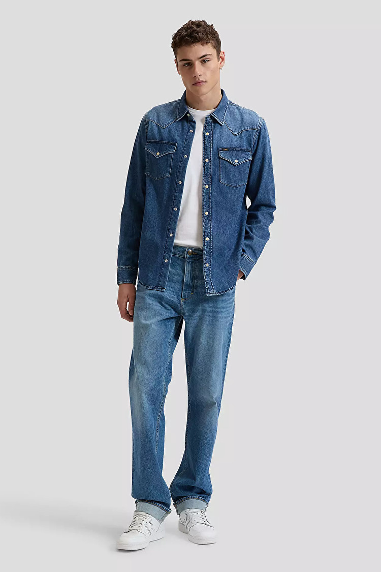 Рубашка LEE Regular Western Shirt Regular Fit (112376547) Голубой