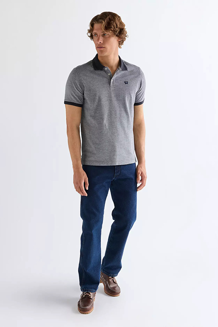 Поло Wrangler REFINED POLO SHIRT Regular Fit (112377997) Блакитний