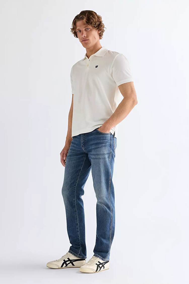 Джинси Wrangler Texas Slim Slim Fit (112377808) Блакитний