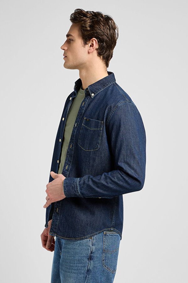 Сорочка джинсова LEE Lee Button Down Regular Fit (112370702) Синій