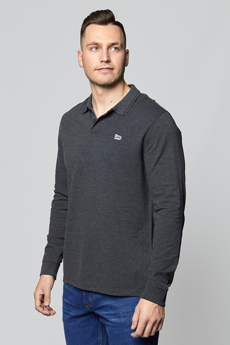 Поло LEE LS Pique Polo Regular Fit (L61VRL06) Темно-сірий
