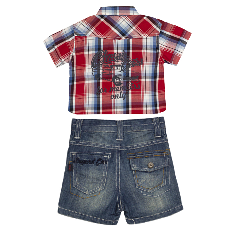 Комплект: Сорочка, джинсовi шорти Losan Mc baby boys (017802003/579) Червоний