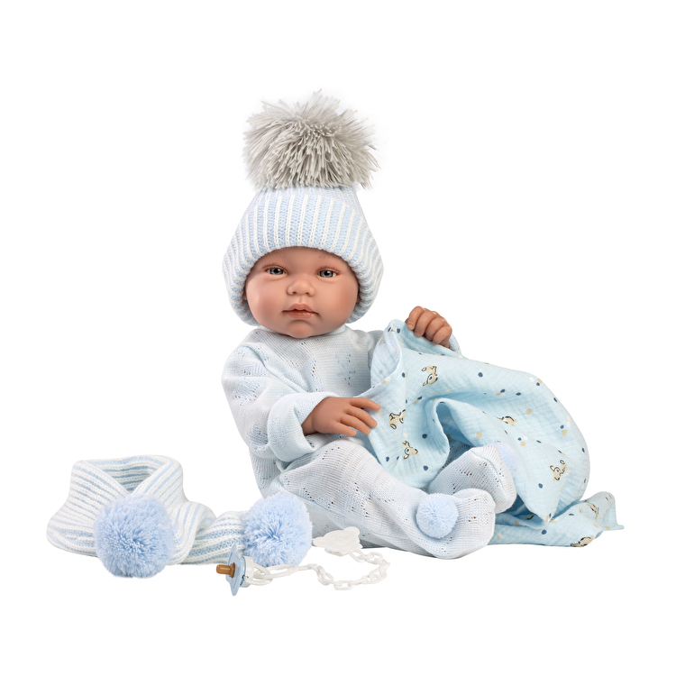 Пупс Tino 43 cm Toquilla Bambi Azul 43 см LLORENS (84337)