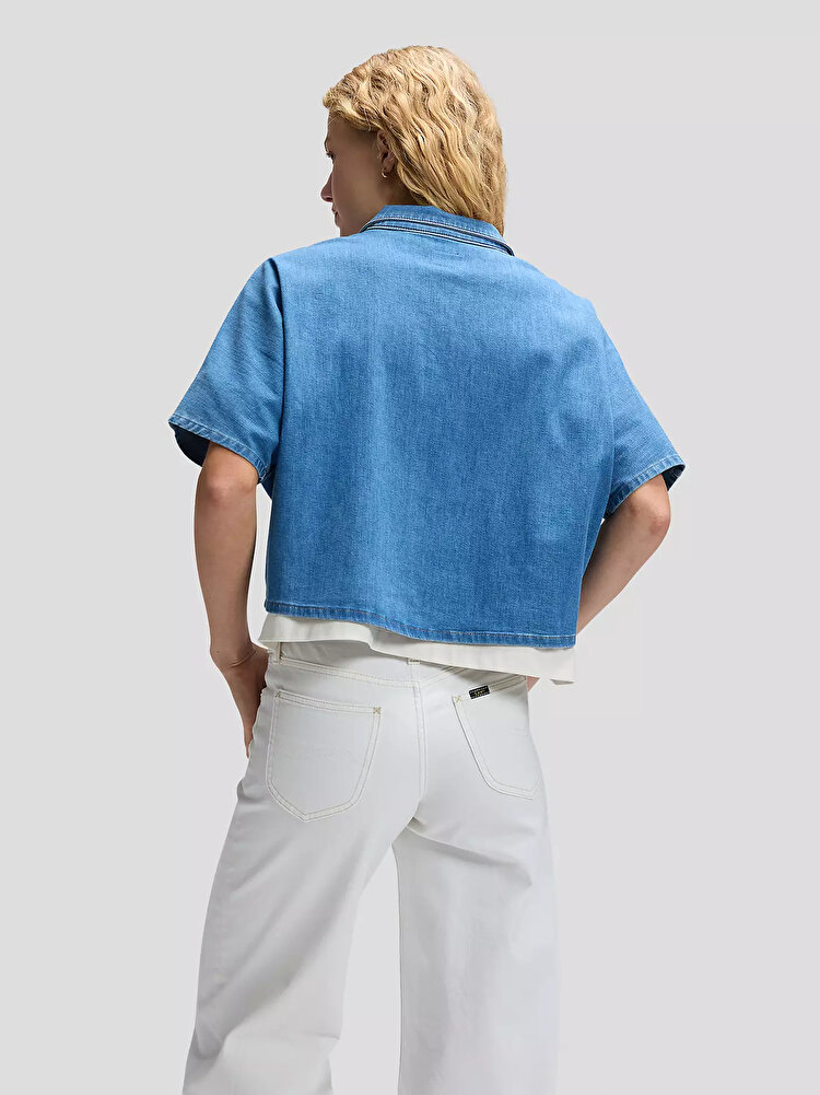 Рубашка LEE RESORT SHIRT Relaxed Fit (112378744) Голубой