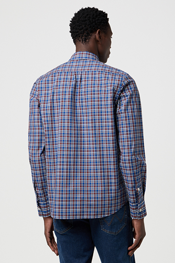 Рубашка Wrangler 1 PKT POPLIN SHIRT Regular Fit (112371403) Синий