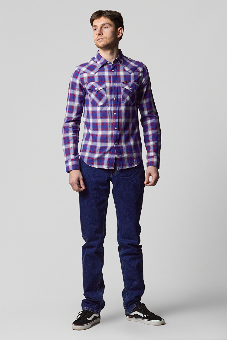 Сорочка LEE Western Shirt Slim Fit (L643GIFE) Синій, червоний