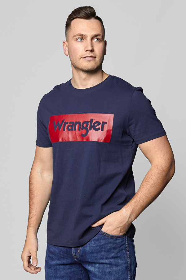 Футболка Wrangler Logo Tee Regular Fit (W742FK114) Синій