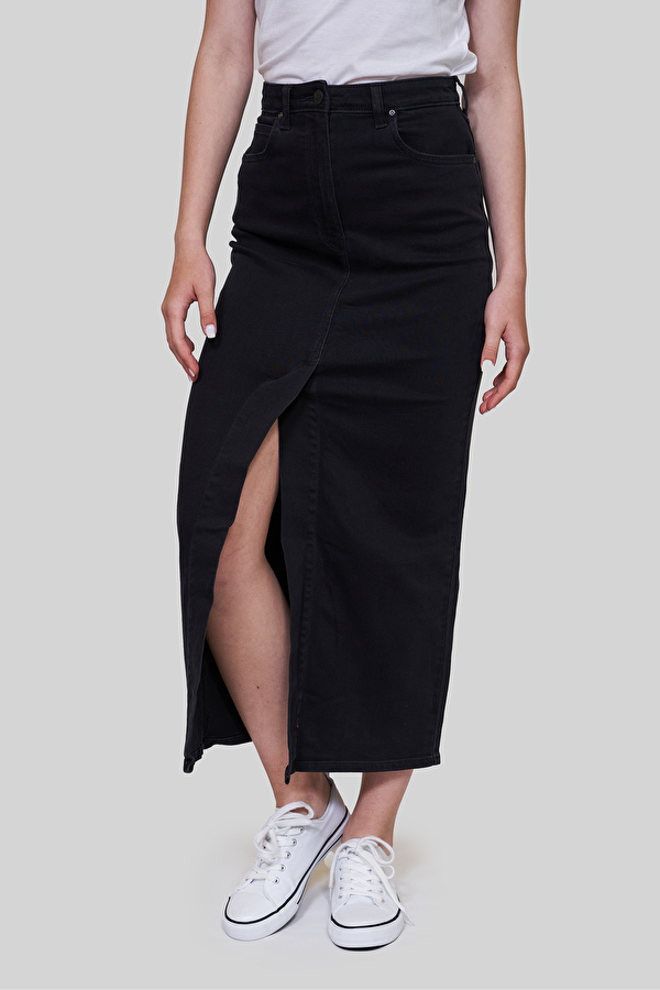 Юбка джинсовая Lee Ultra Long Split Skirt Slim Fit (L38LOKSS) Черный