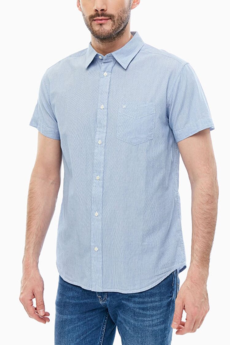 Рубашка Wrangler 1 Pocket Shirt Regular Fit (W58604M86) Голубой