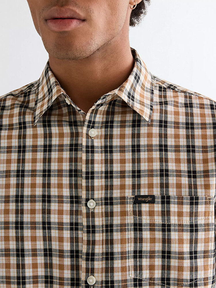 Сорочка Wrangler SS 1 PKT SHIRT Regular Fit (112378048) Коричневий
