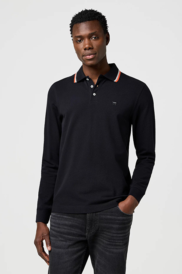 Поло Wrangler LS POLO SHIRT Regular Fit (112371505) Черный