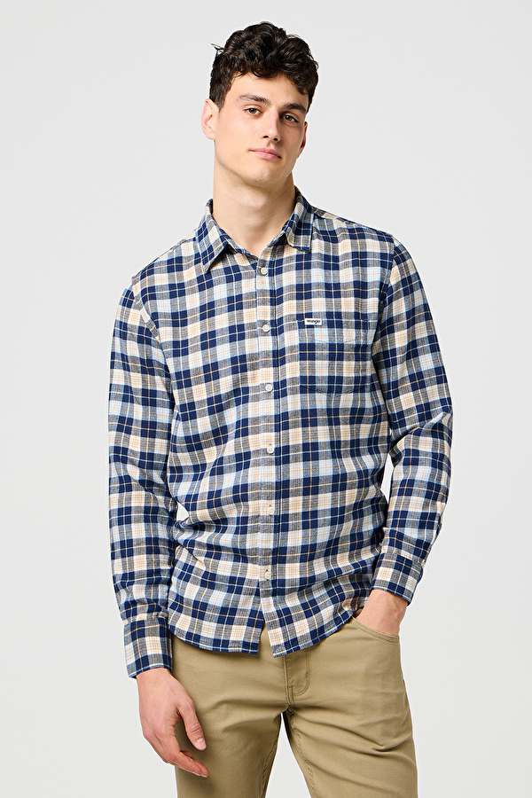 Рубашка Wrangler 1 PKT SHIRT Regular Fit (112371405) Синий