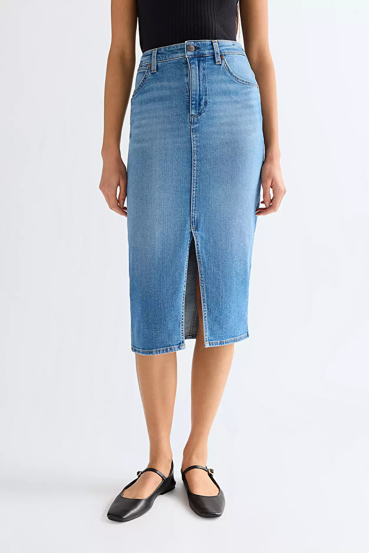 Спідниця Wrangler Pencil Skirt Slim Fit (112378225) Блакитний