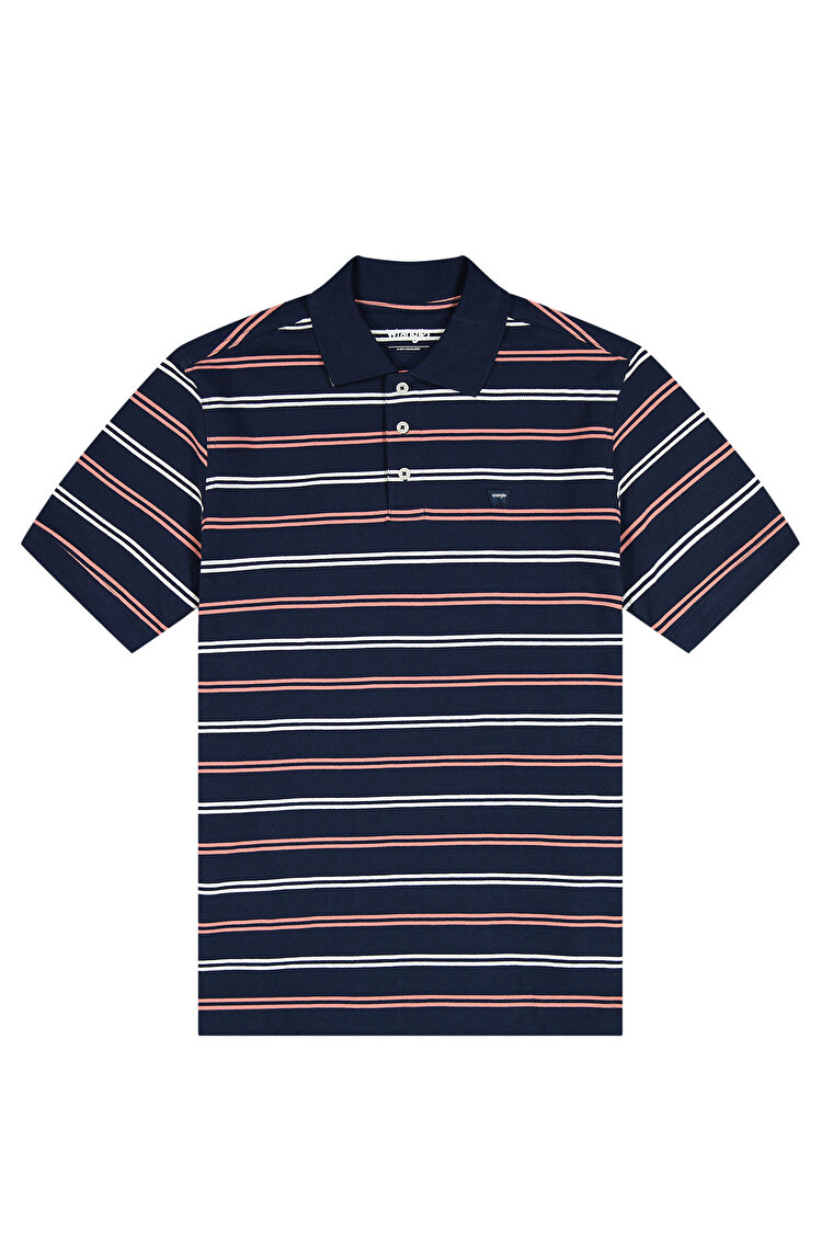 Поло Wrangler STRIPE POLO SHIRT Regular Fit (112378537) Блакитний