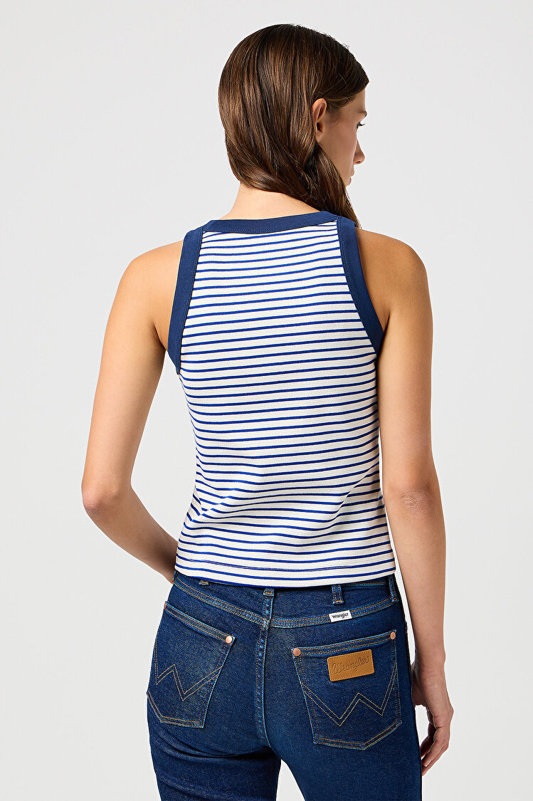 Майка Wrangler Ringer Tank Mazarine Blue (112362567) Синий с белым