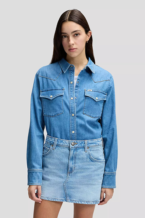 Сорочка LEE Regular Western Shirt Regular Fit (112378745) Блакитний