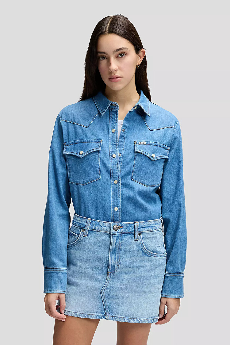 Сорочка LEE Regular Western Shirt Regular Fit (112378745) Блакитний