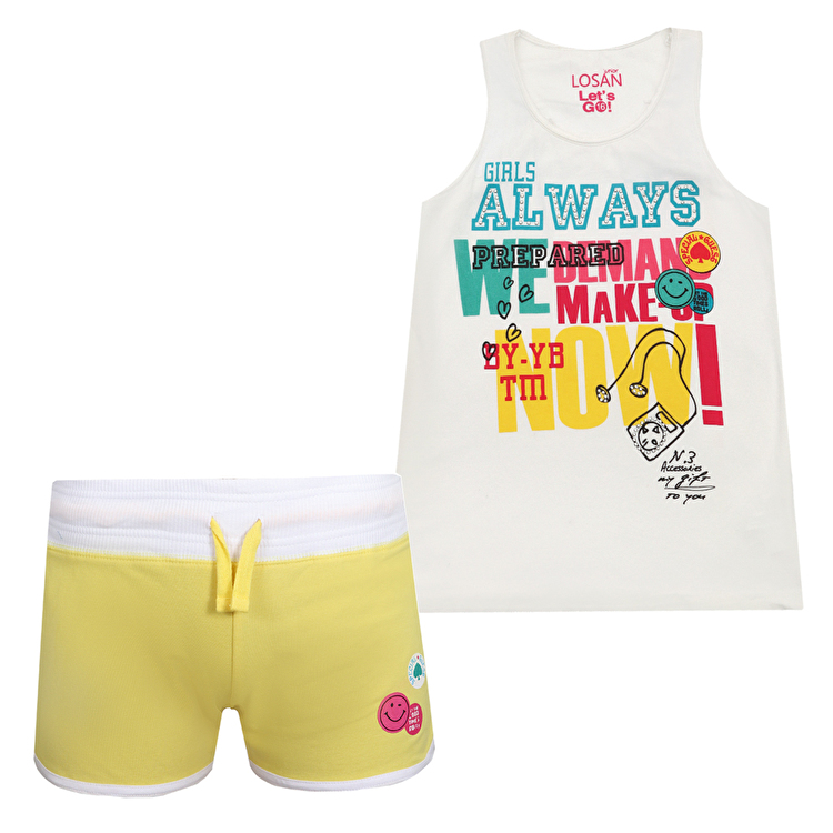 Комплект: Майка та шорти Losan Junior girls (314-8023AB/001) Білий