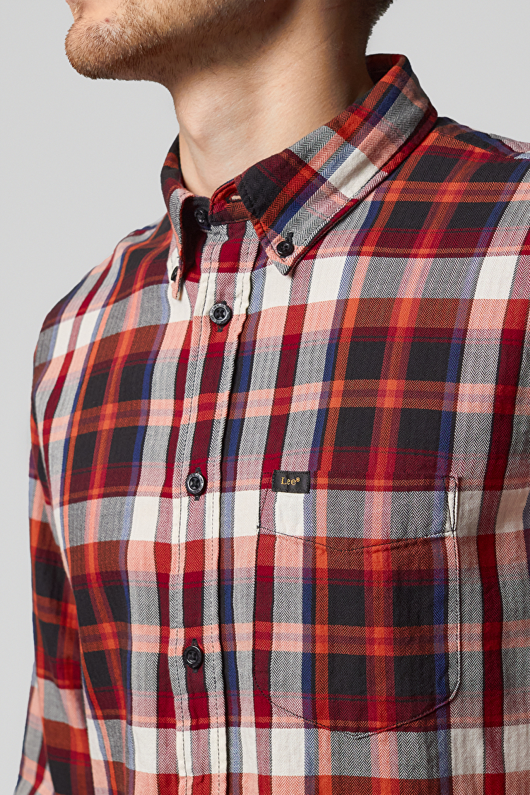 Рубашка LEE Button Down Shirt Regular Fit (L880ZEKC) Оранжевый с черным