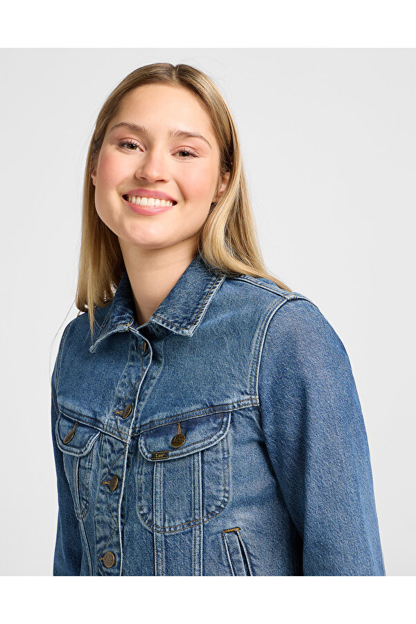 Куртка джинсовая LEE Rider Jacket Regular Fit (112341297) Голубой