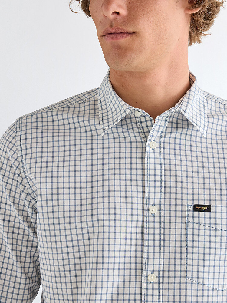 Сорочка Wrangler 1 PKT SHIRT Regular Fit (112378032) Блакитний
