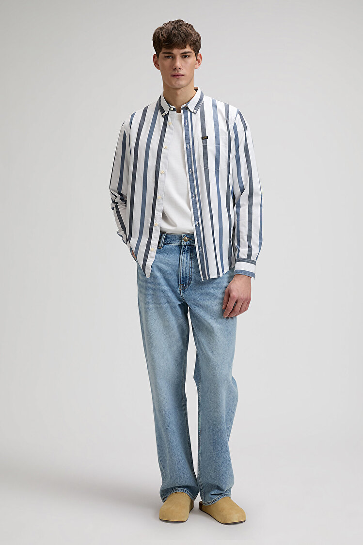 Сорочка LEE Lee Button Down Regular Fit (112376576) Блакитний