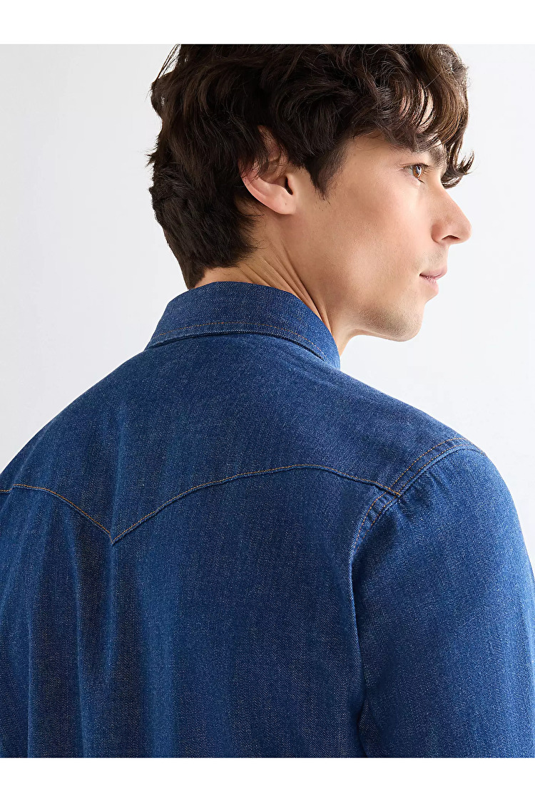 Сорочка Wrangler Western Shirt Regular Fit (112378124) Синій