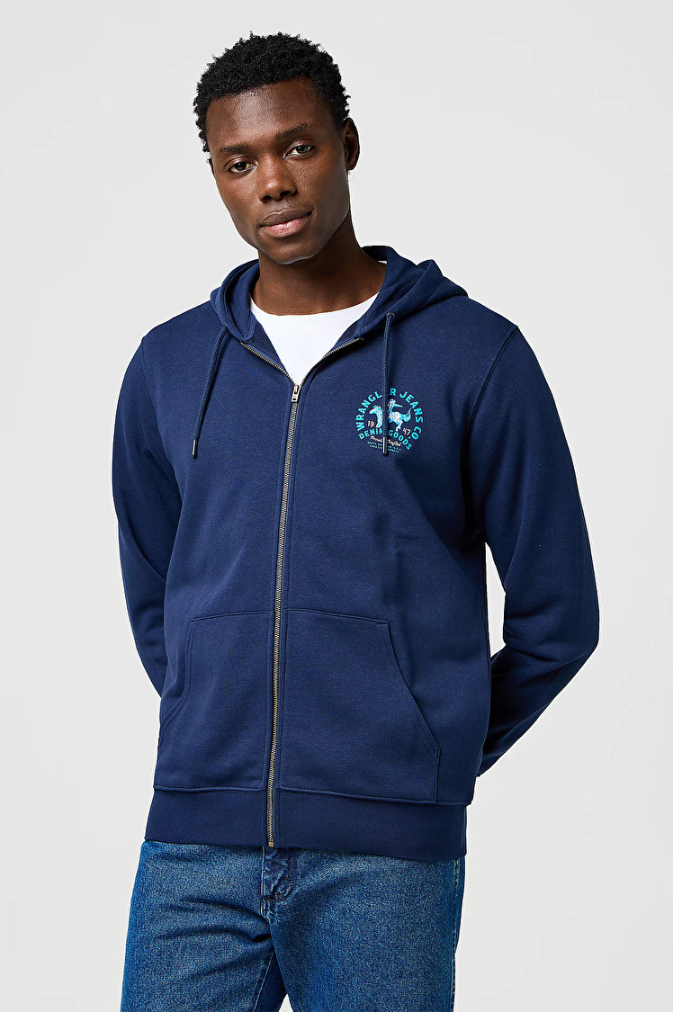 Худи Wrangler GRAPHIC ZIP HOODIE Regular Fit (112371461) Синій
