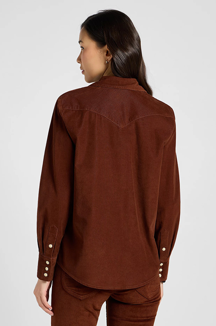 Сорочка вельветова LEE Regular Western Shirt Regular Fit (112370980) Коричневий