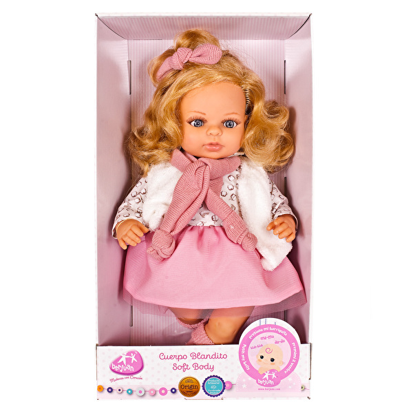 Кукла Lauru melena rubia mecanismo pulsador 40 см BERJUAN (1074)