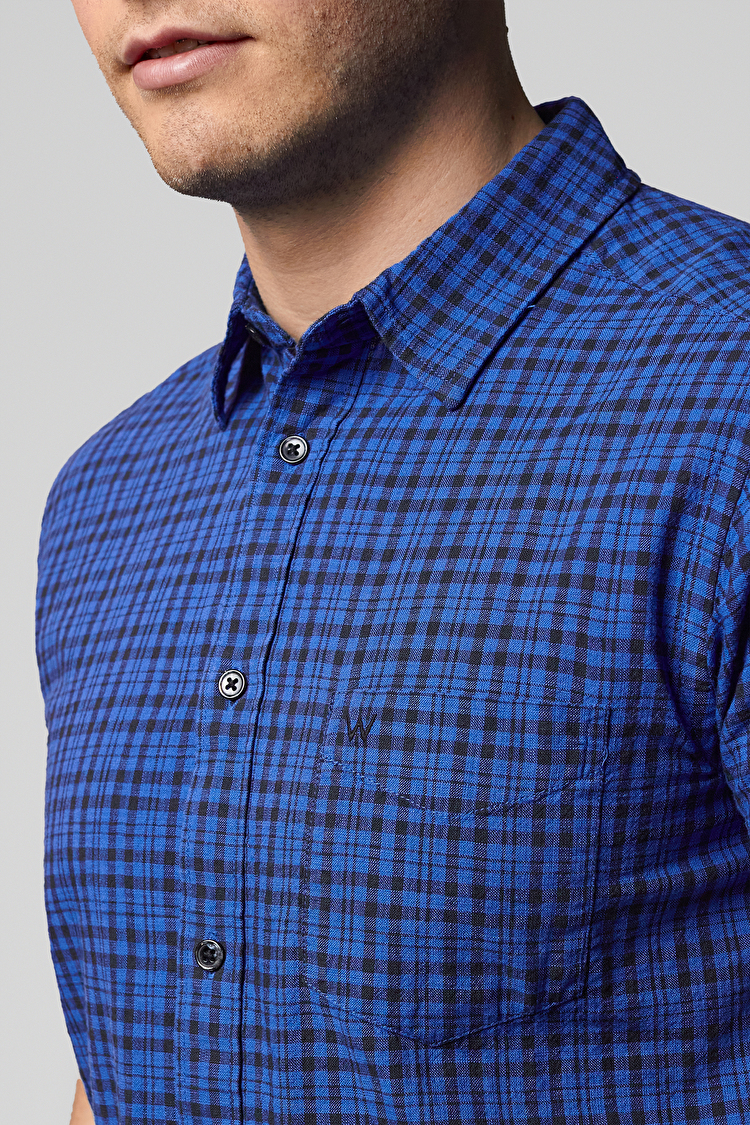 Сорочка Wrangler 1 Pocket Shirt Slim Fit (W5881OP86) Блакитний