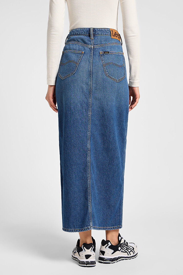 Спідниця LEE Side Slit Maxi Skirt weekend chill (112356725) Голубий