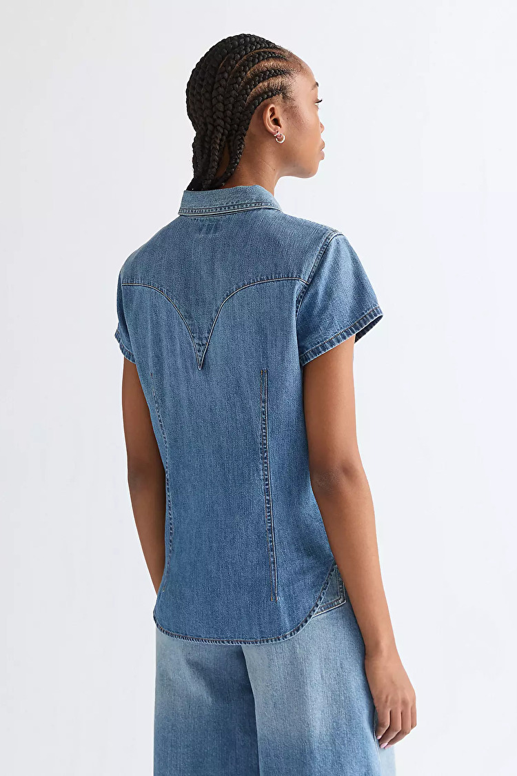 Сорочка Wrangler SS STYLIZED WESTERN Slim Fit (112378113) Блакитний