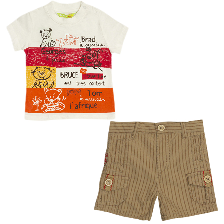 Костюм : Футболка и шорты Losan Mc baby boys (017803403/500) Сливочно-Белый