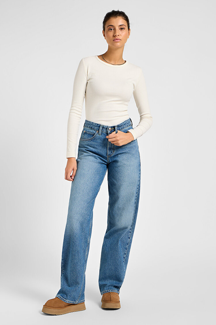 Джинси LEE Rider loose modern mid (112355132) Голубий