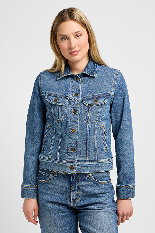 Куртка джинсовая LEE Rider Jacket Regular Fit (112341297) Голубой