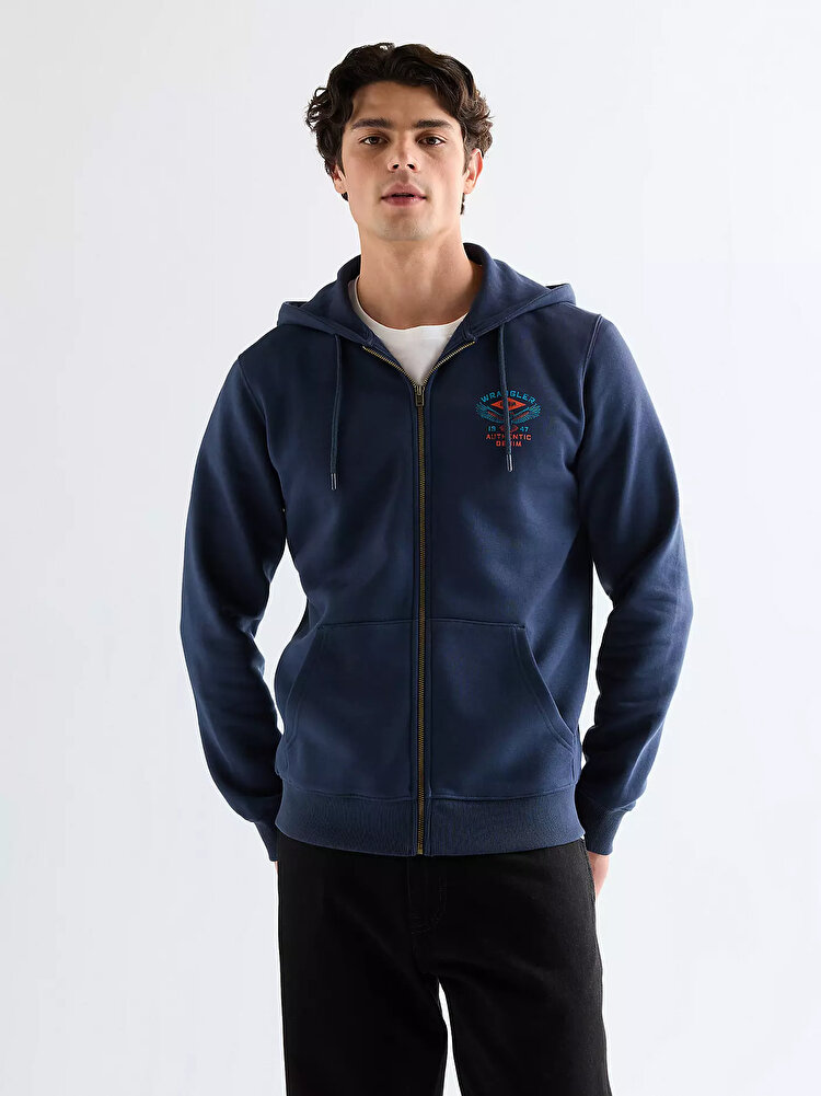 Худі на блискавці Wrangler GRAPHIC ZIP HOODIE Regular Fit (112378029) Чорний